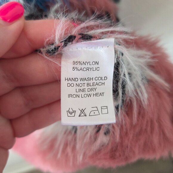 Eesome US Womens Large Colorful Striped Fuzzy Knit Sweater Winter Cozy - Picture 6 of 8